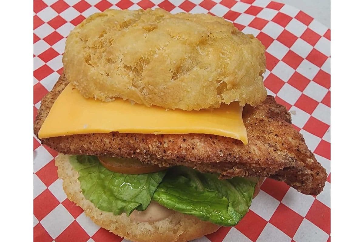 Fried Bread Chicken Burger