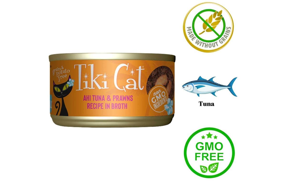 Tiki Cat - Ahi Tuna & Prawns in Broth Canned Cat Food - 2.8 Oz