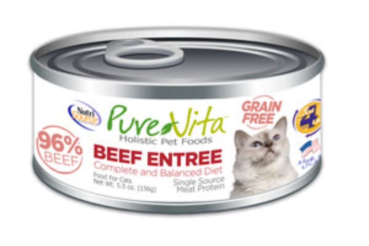 Pure Vita Grain-Free Beef Entree Wet Cat Food (5.5 oz)