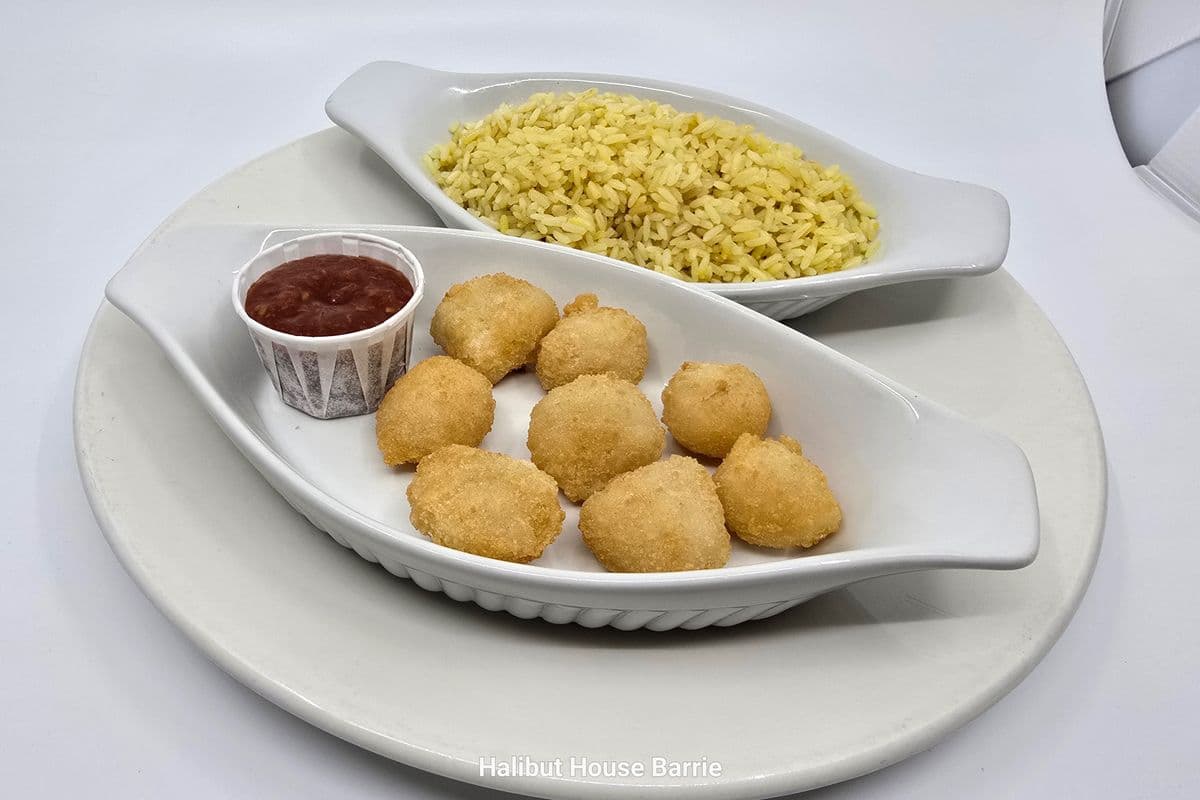 Breaded Scallops (8 pcs) and Rice