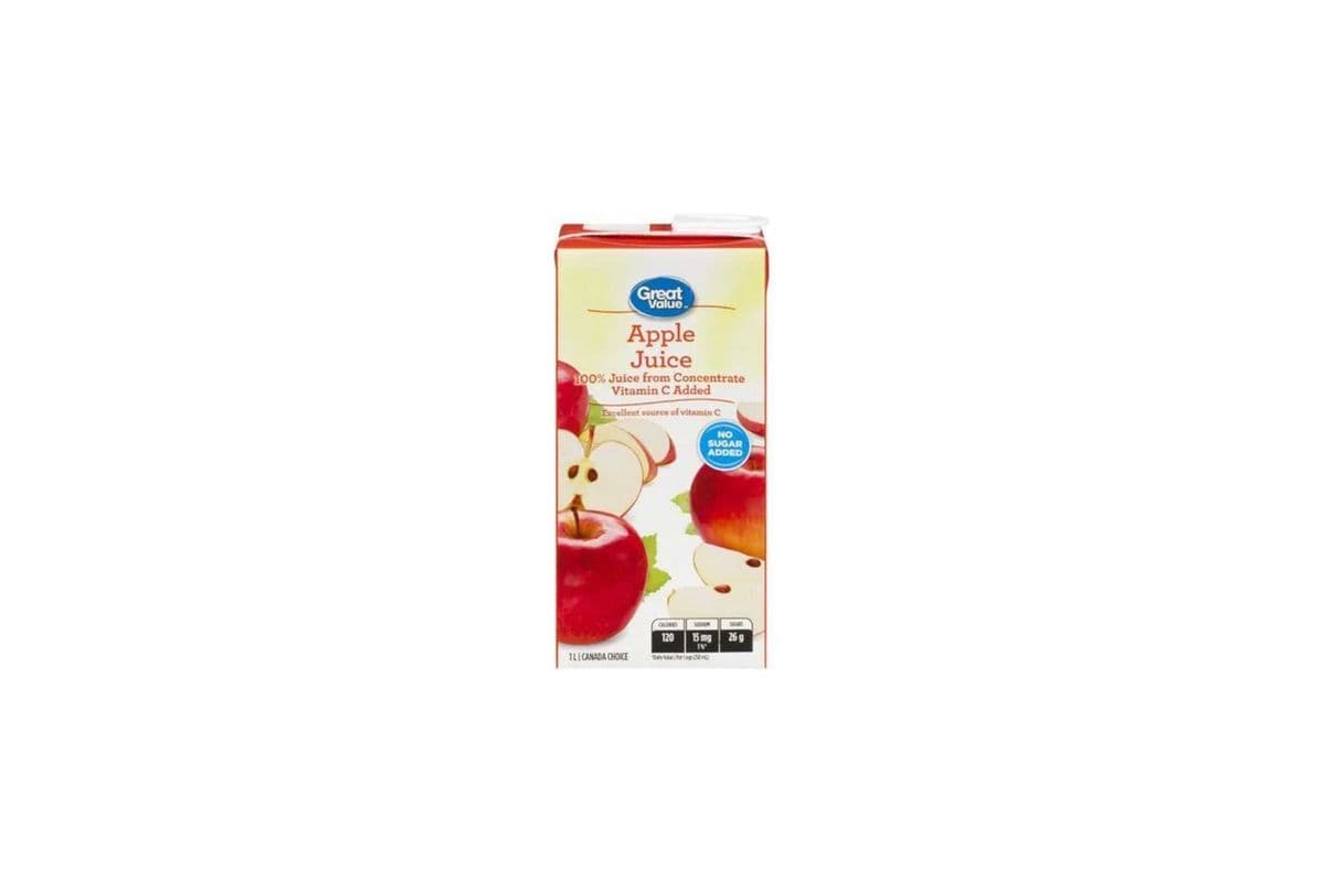 Great Value 100% Pure Apple Juice from Concentrate 1L
