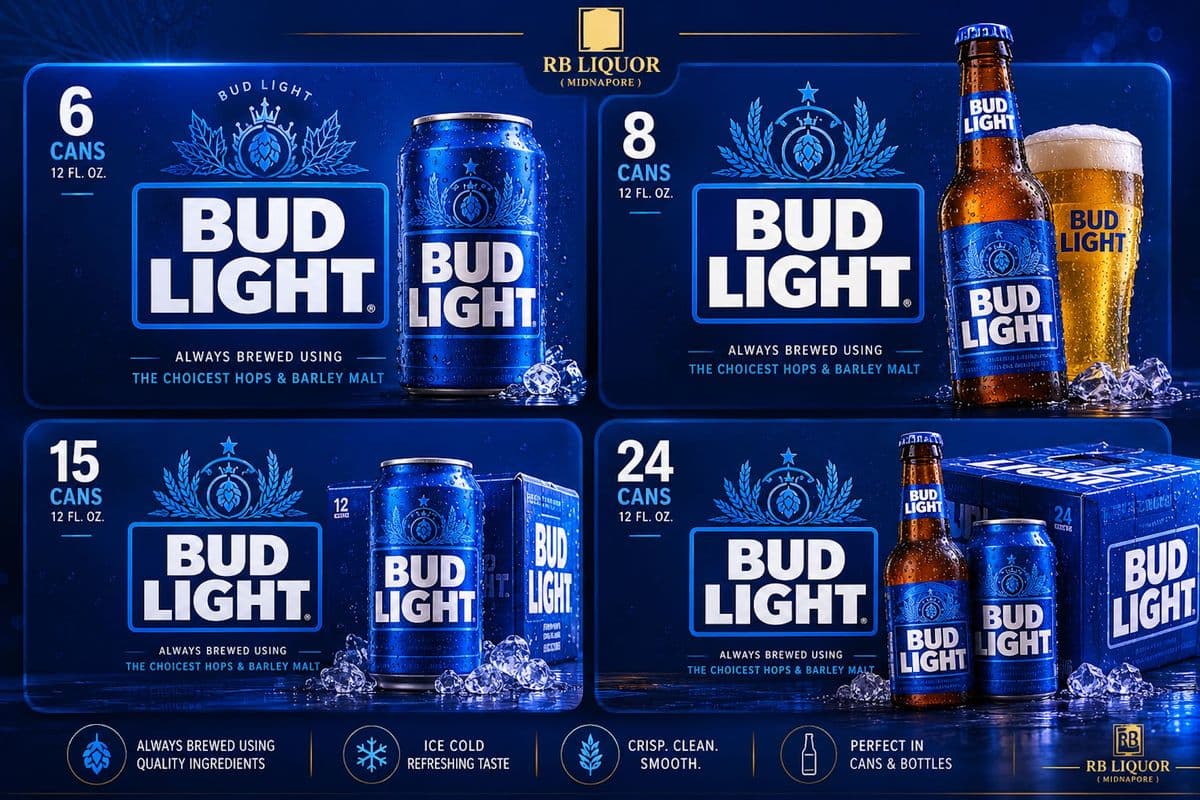 BUD LIGHT (6 CANS X 355ML) 4.0% ABV (6 x 355 mL)