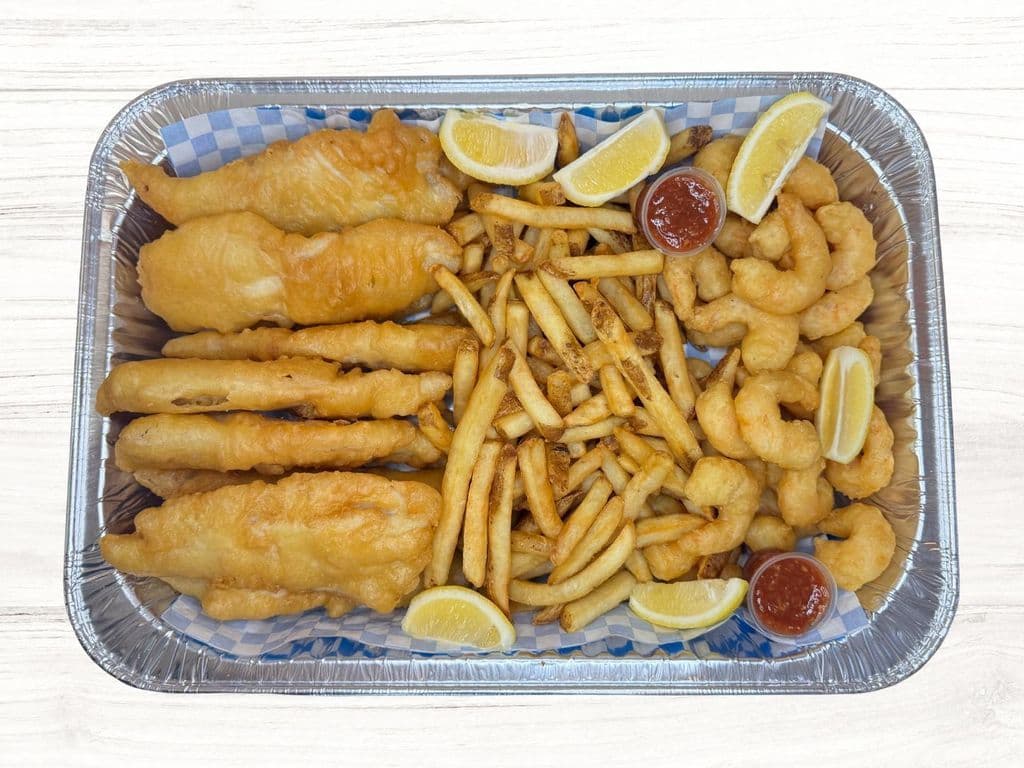 Option B: 30PC Shrimps, 10PC Basa, 3x Fries