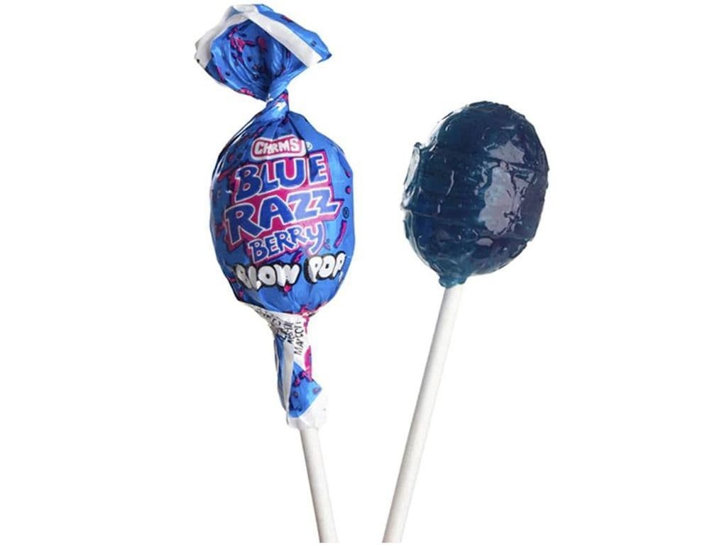 Charms BlowPop Blue Razz Lollipop Blue Raspberry Candy