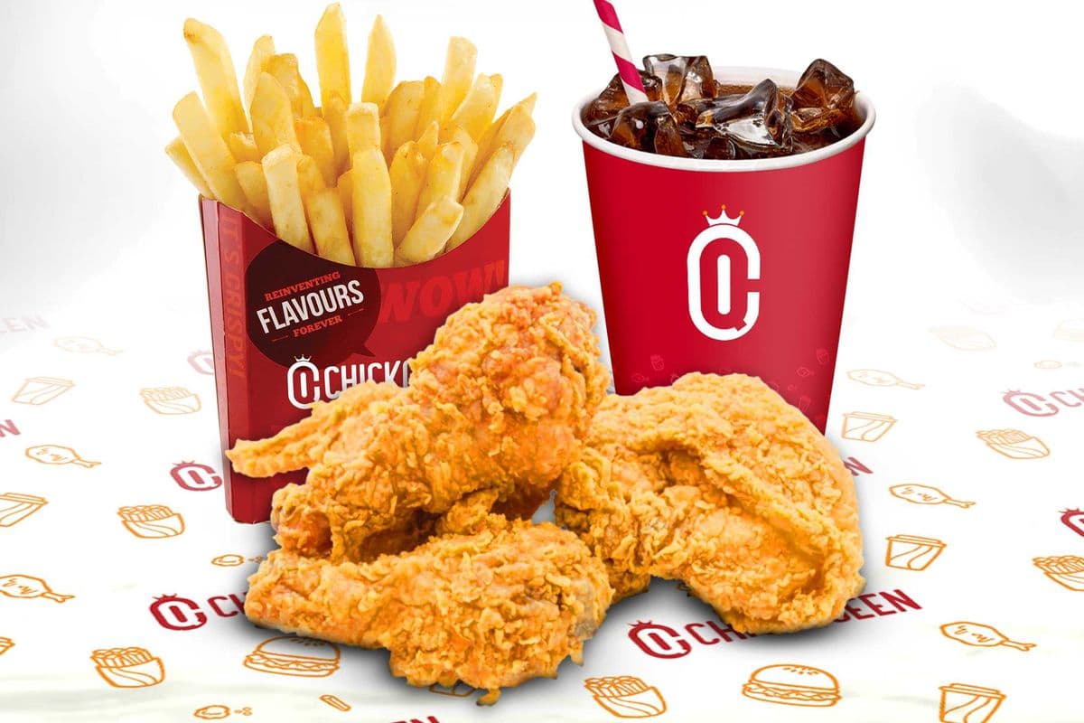 3 Pieces Wings Combo (Fries and Drink)