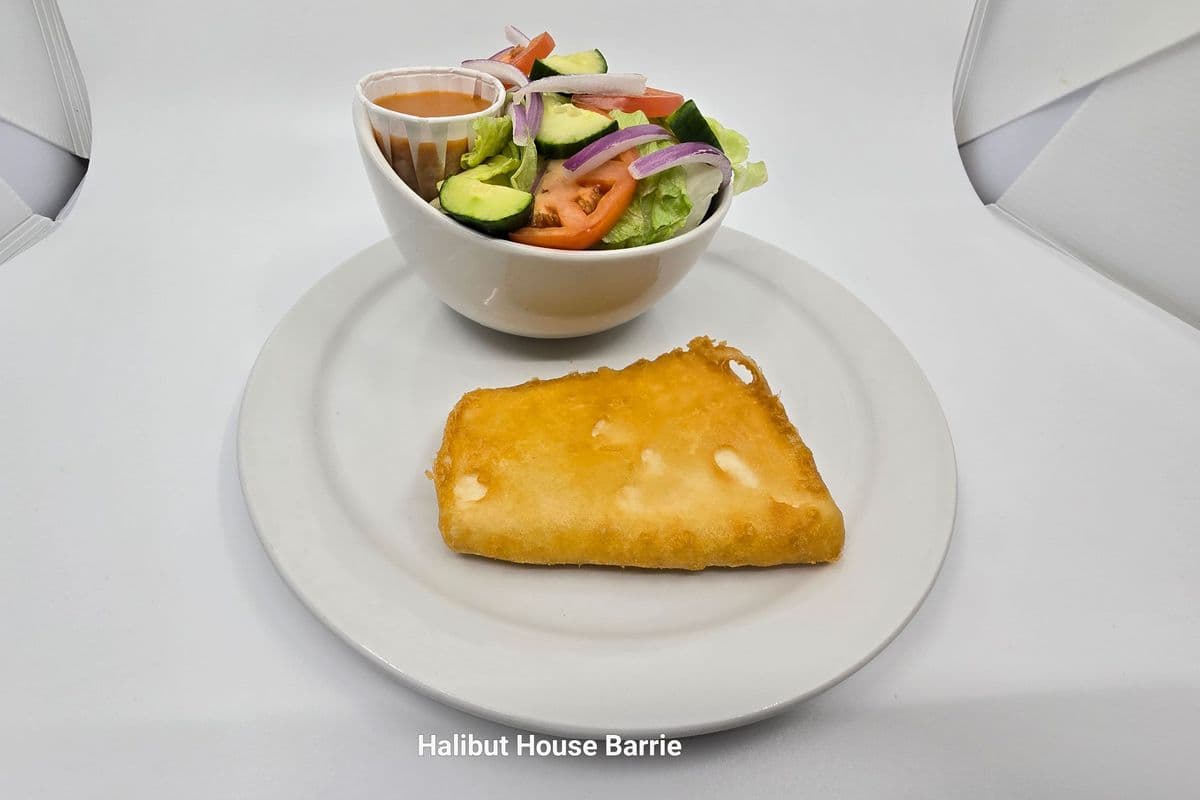 Lunch-Size Halibut and Garden Salad