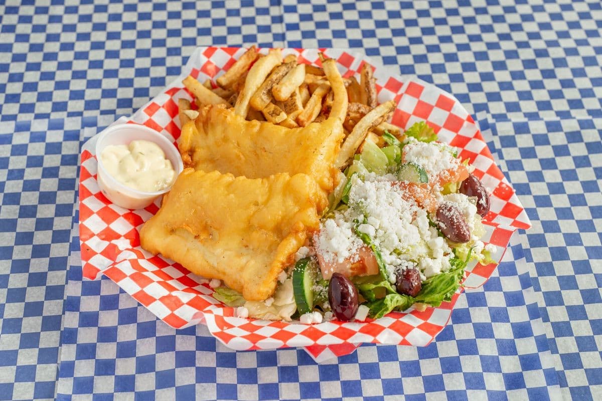 Halibut Fish and Salad