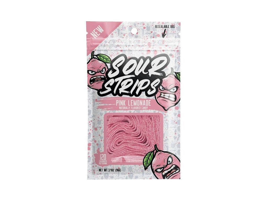 Sour Strips Pink Lemonade Candy Belt Gummies 96g Sweet and Tangy