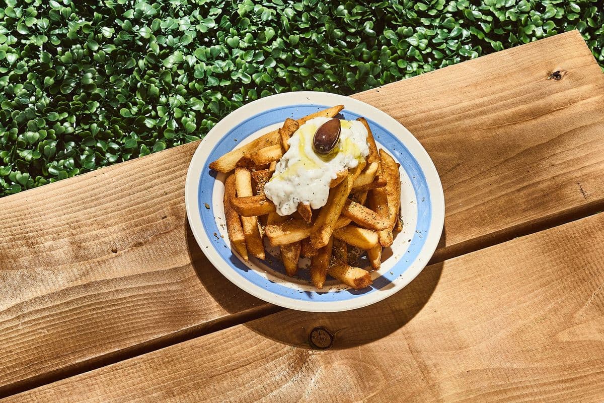 Oregano fries and tzatziki