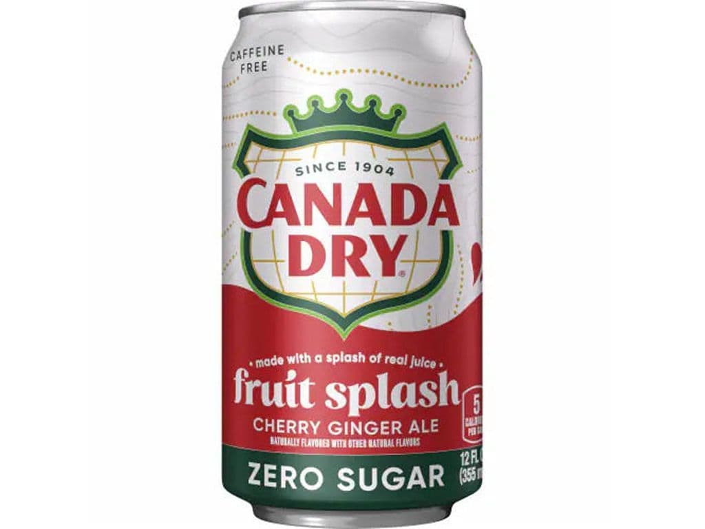Canada Dry Fruit Splash Zero Sugar Cherry Gingerale 355ml Soda Can