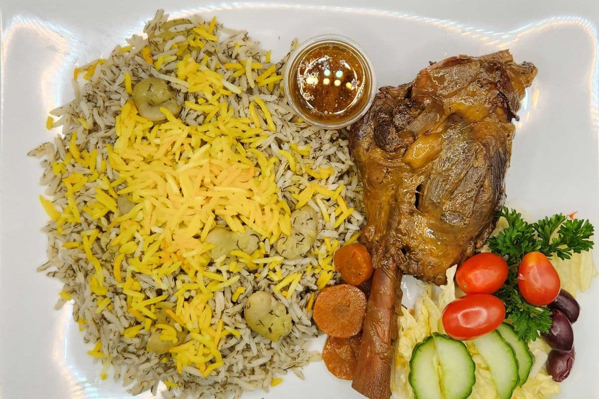 Baghali Polo with Lamb Shank