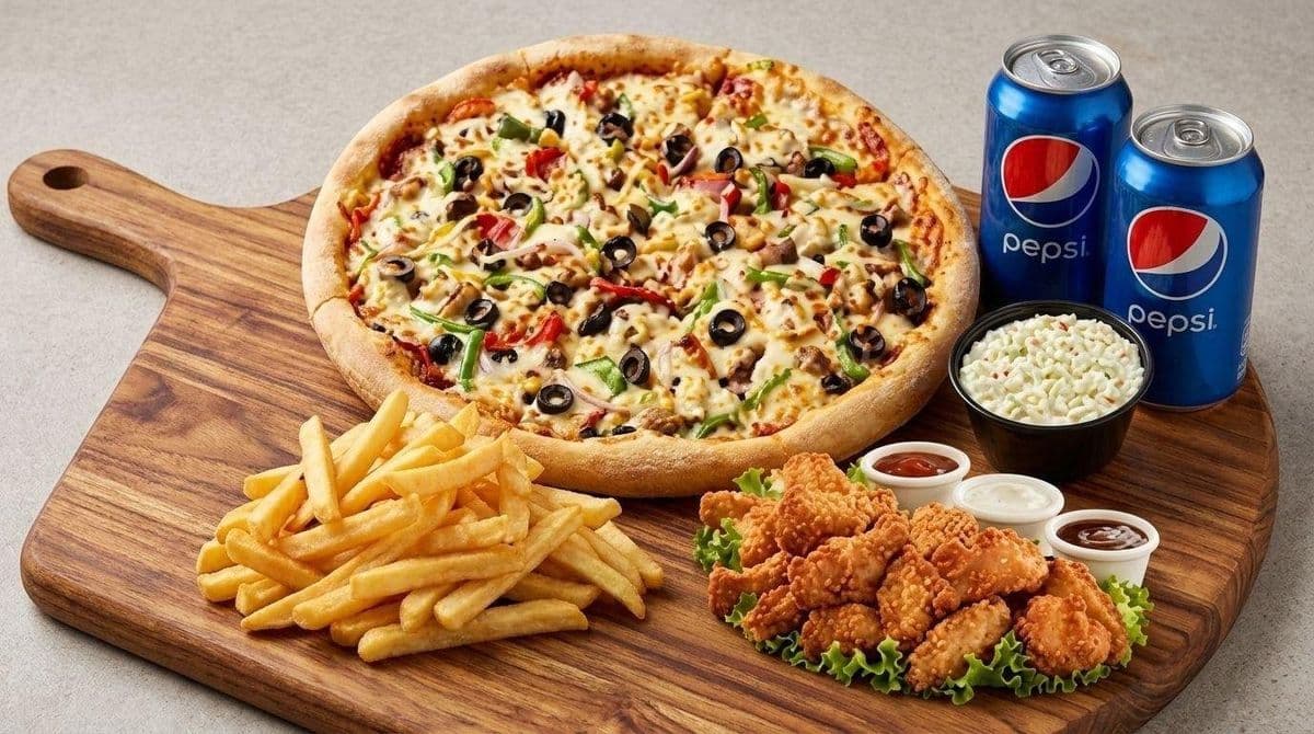 Combo #5- Pizza Bambino + 10 ailes ou 12 croquettes + 1 Pepsi