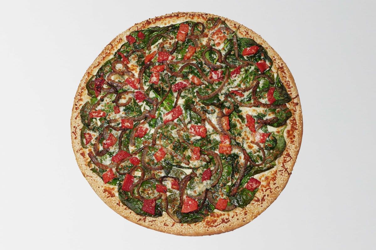 Large Veggie Spinach Alfredo Pizza