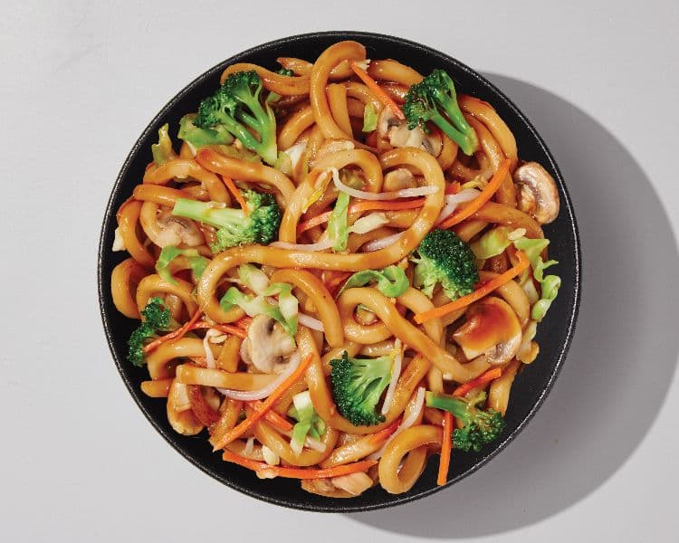 Teppanyaki végétarien avec nouilles