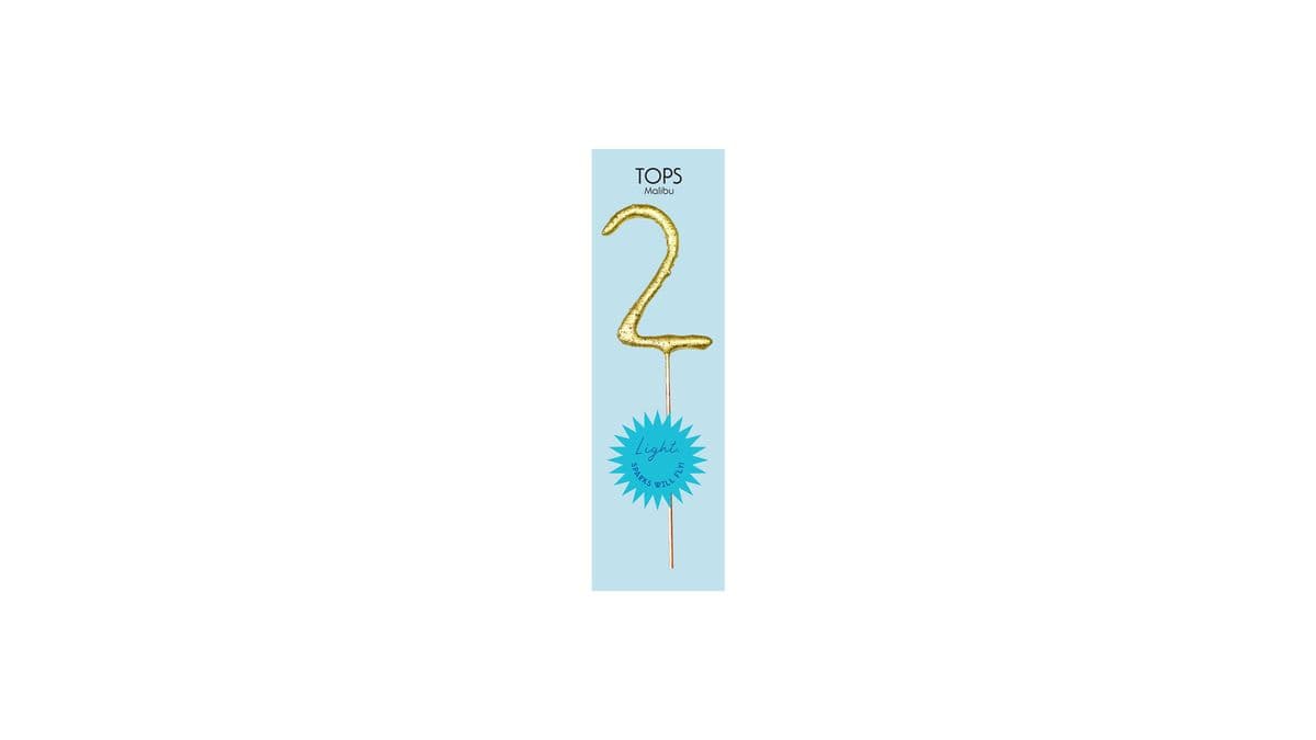 TOPS Malibu "2" Sparkler Candle