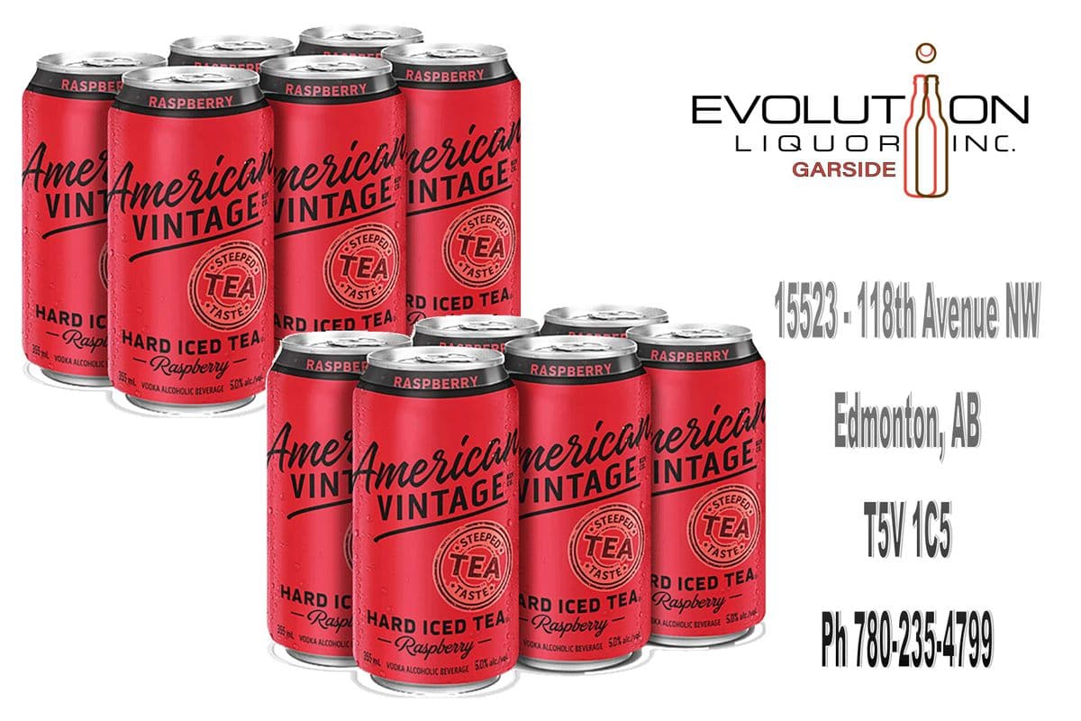 American Vintage Hard Iced Tea Raspberry C355-12 (12 x 355ml Can)