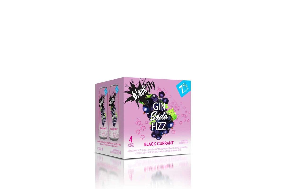 Black Fly Gin Fizz Black Currant (4 x 355 ml can)