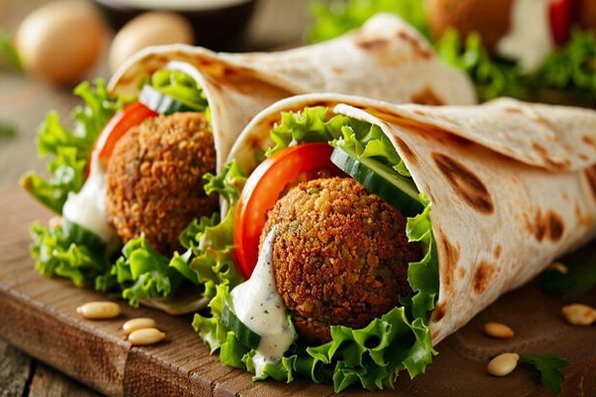 Falafel Wrap with Roasted Potatoes