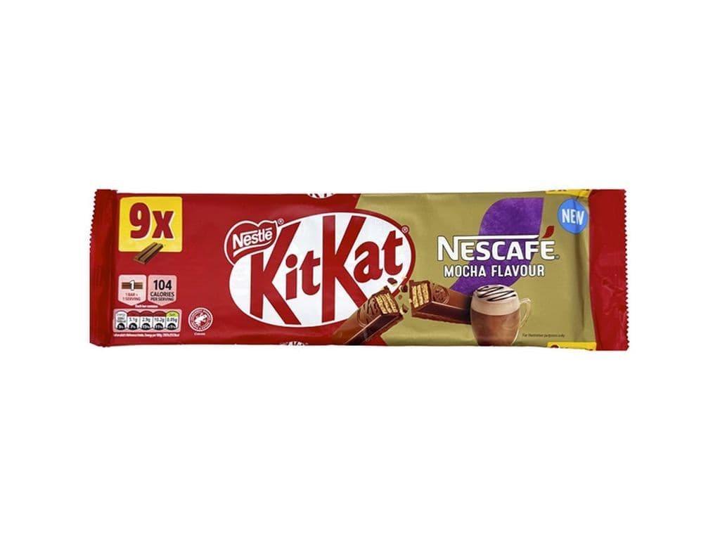 Nestle KitKat Nescafe Mocha UK 8 Pack Chocolate Wafer Bars 165.6g