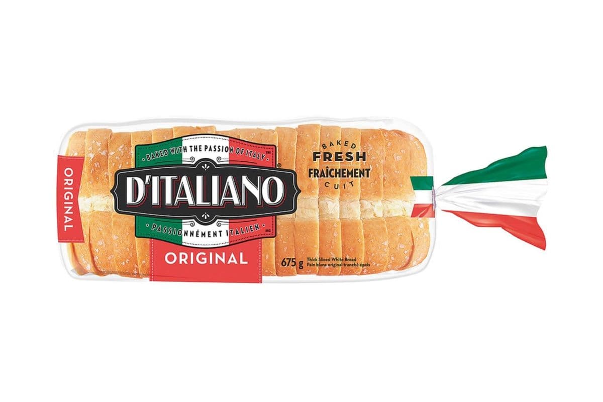 D’Italiano Thick Original Sliced White Bread (675 g)