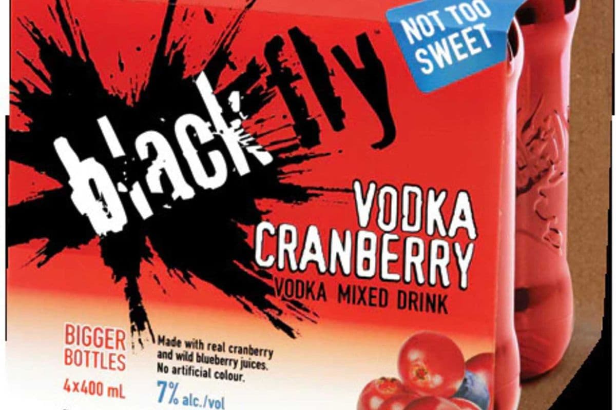 BLACK FLY VODKA CRANBERRY 4 BTLS> ( 4 X 400ml) (1 x 400ml)