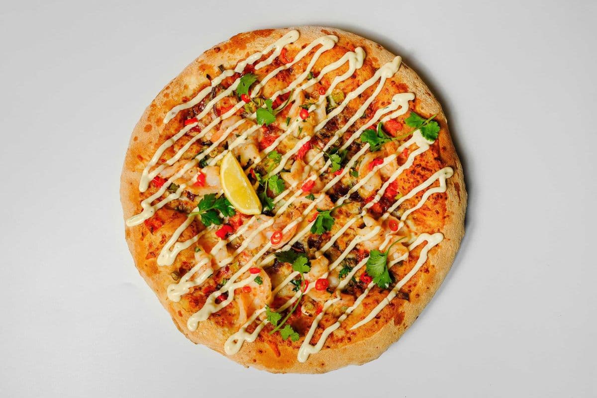 Singaporean Chili Prawn Pizza