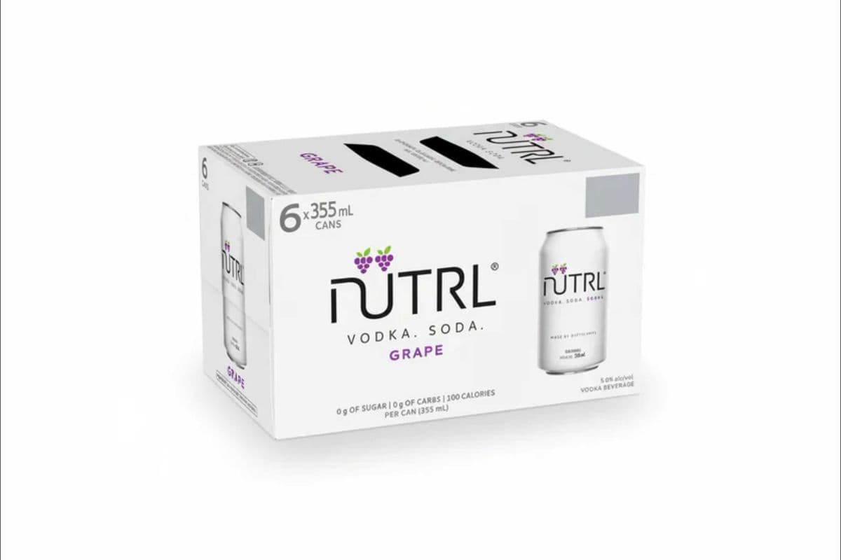 Nutrl Vodka Soda Grape 6 Can (6 x 355ml)