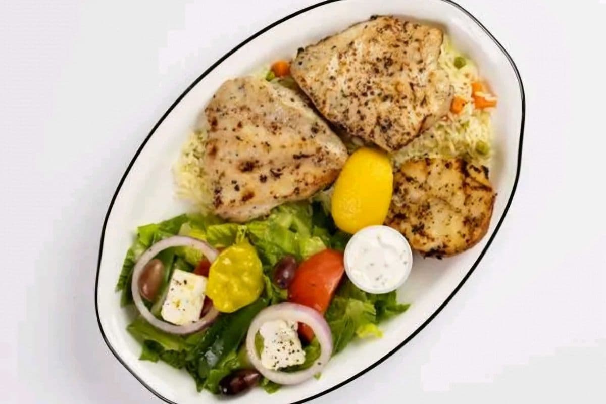 57. Marinated Chicken Breast with Four Shrimps