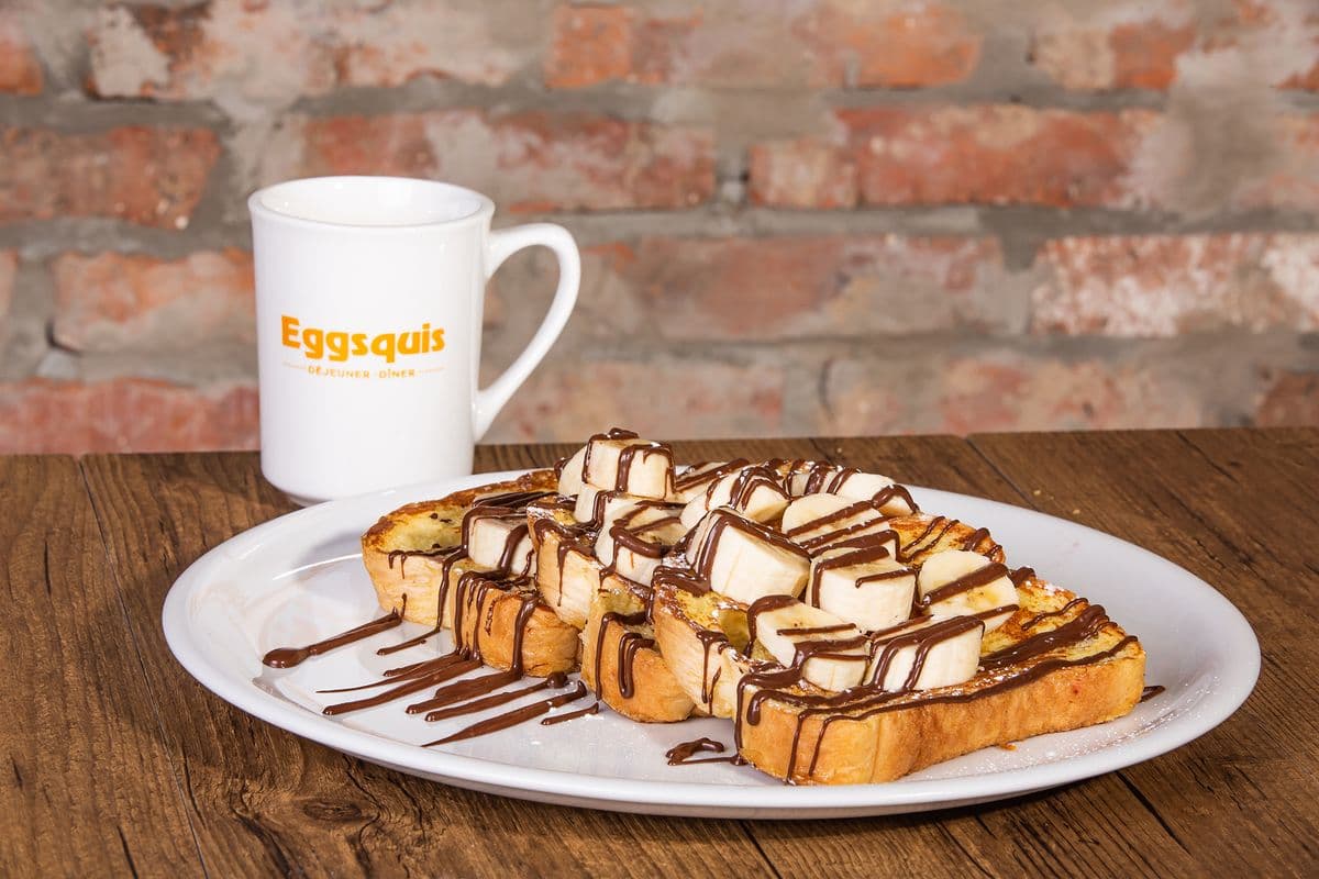 Pain doré Bananes et chocolat noisette /French Toast with Bananas and Hazelnut Chocolate