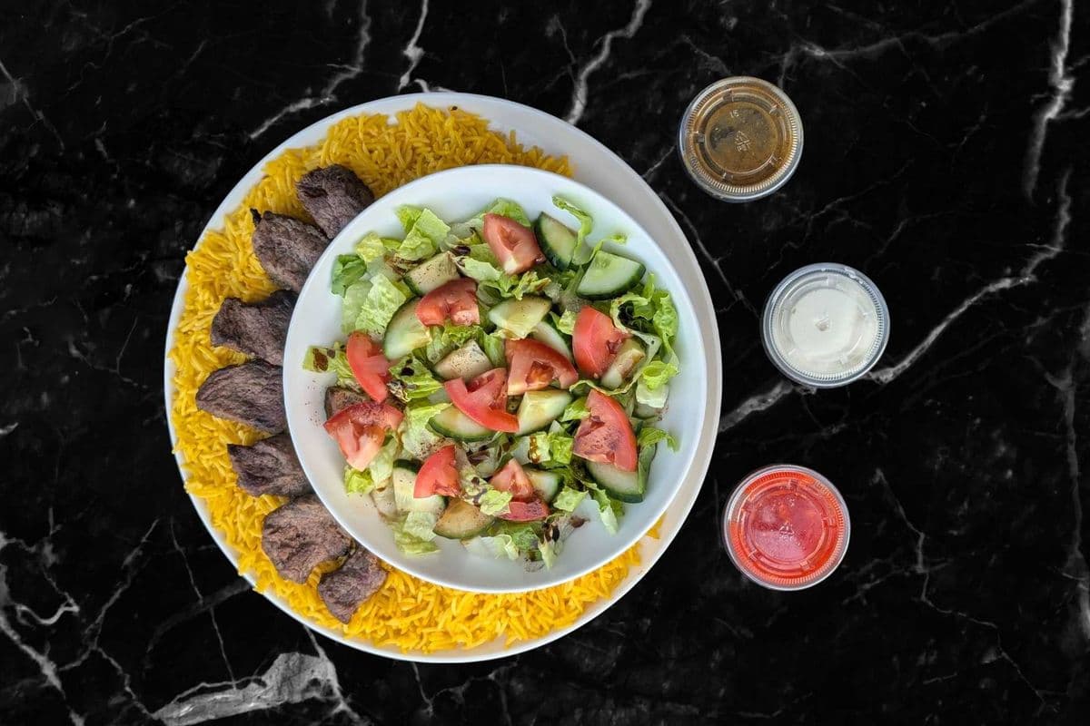 Beef Tikka Kabob Platter