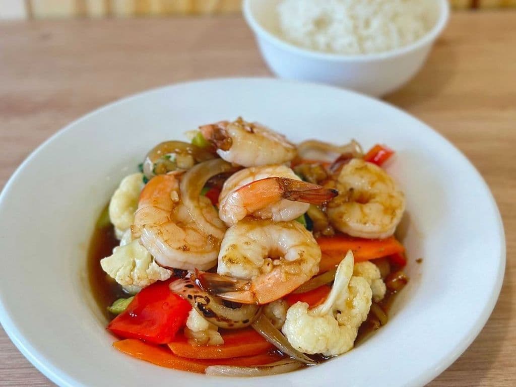 Crevette et légume sauté