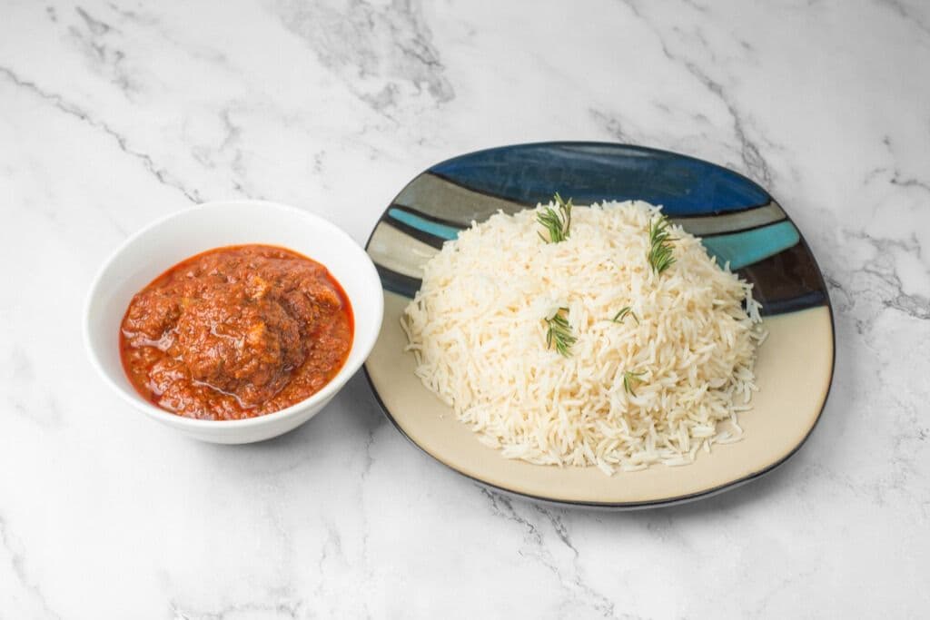 White Rice with Beef Stew
