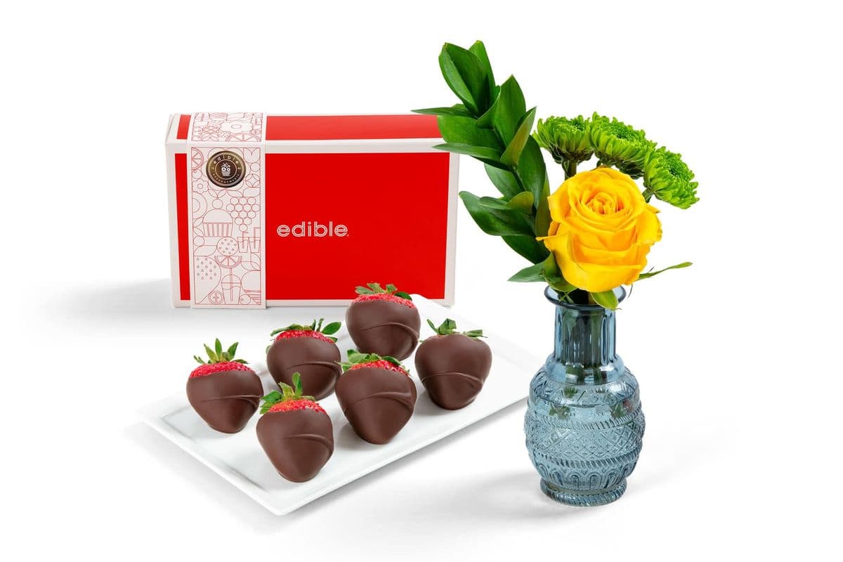 Mini Bouquet de Fleurs et Boîte de Fruits / Mini Flower Bouquet & Fruit Box Bundle