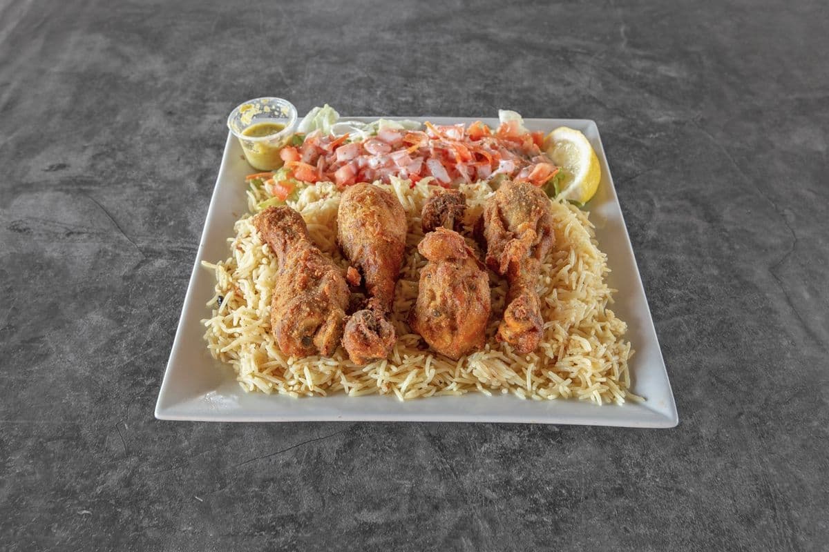 Fried Chicken Legs with Salad
