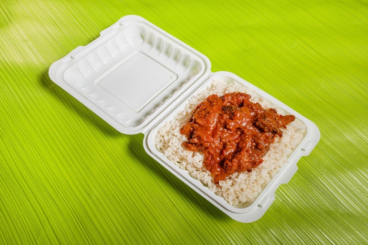 White Rice with Ata Dindin single meal