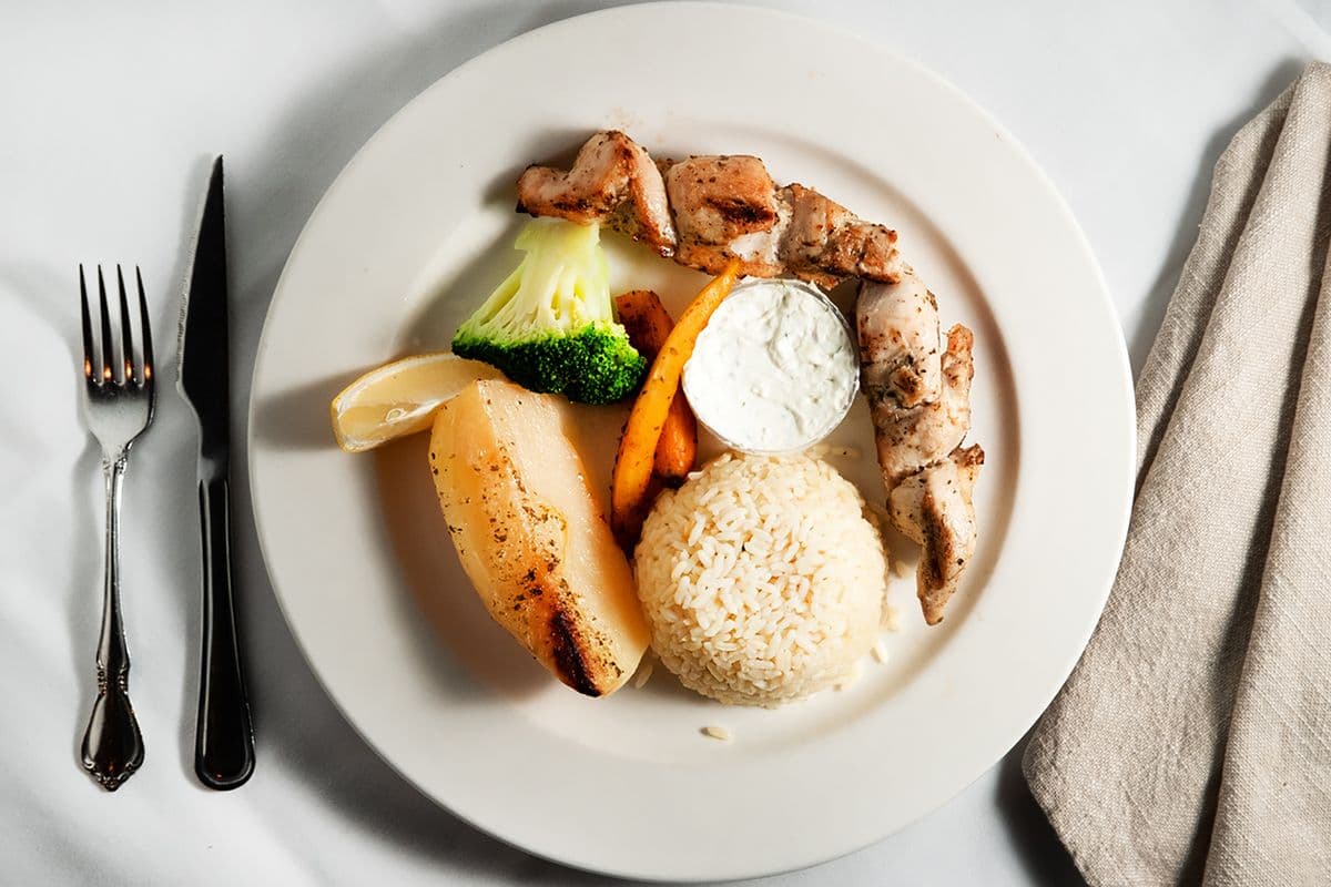 Chicken Souvlaki Dinner