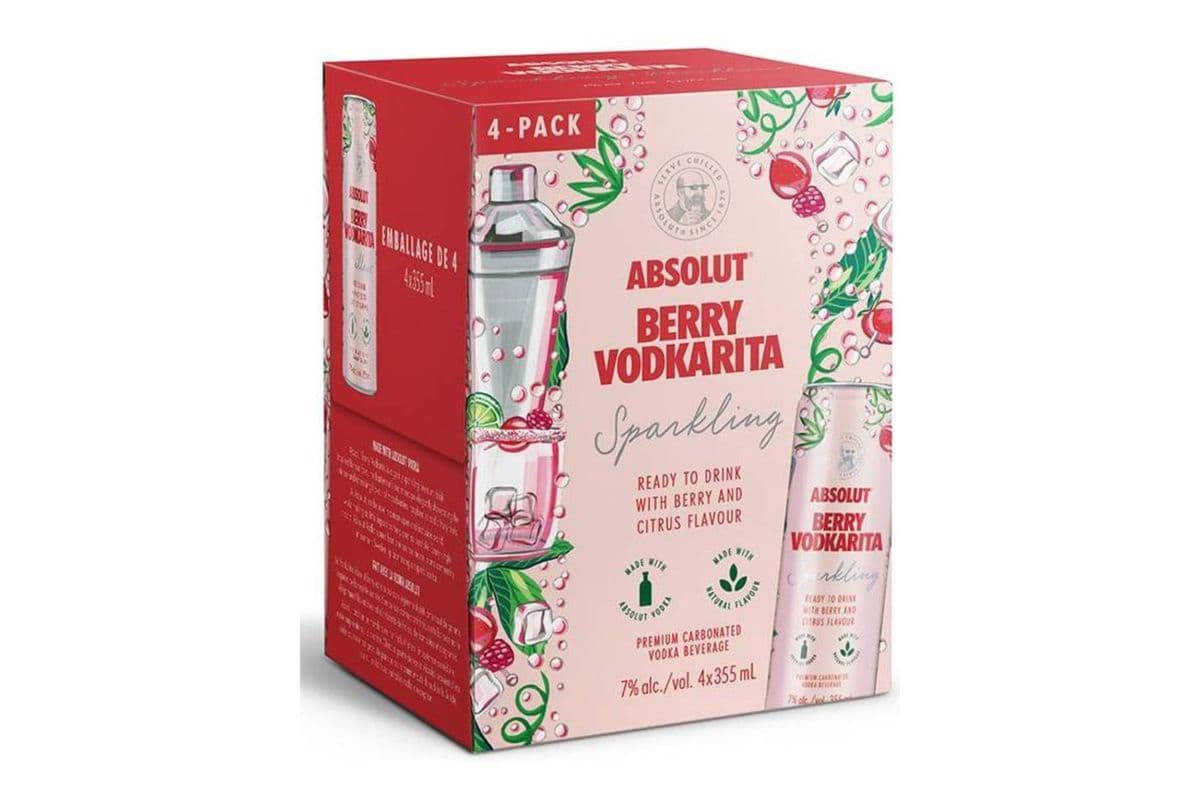 Absolut Berry Vodkarita (4 x 355 ml Cans)