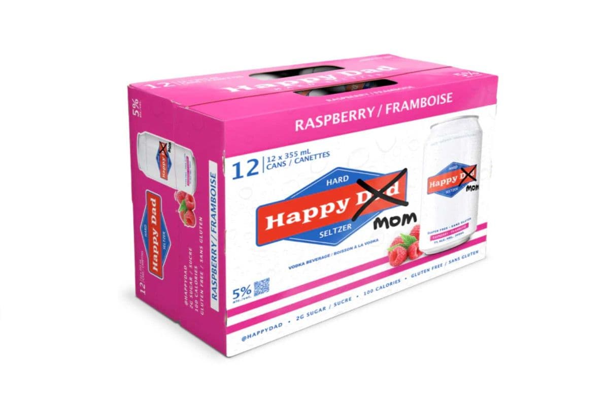 102464. HAPPY DAD HARD SELTZER RASPBERRY (12 x 355ML (CANS))