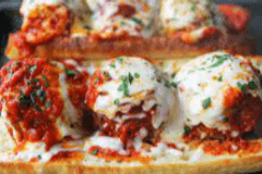 Meatball with Tomato Sauce Sandwich
