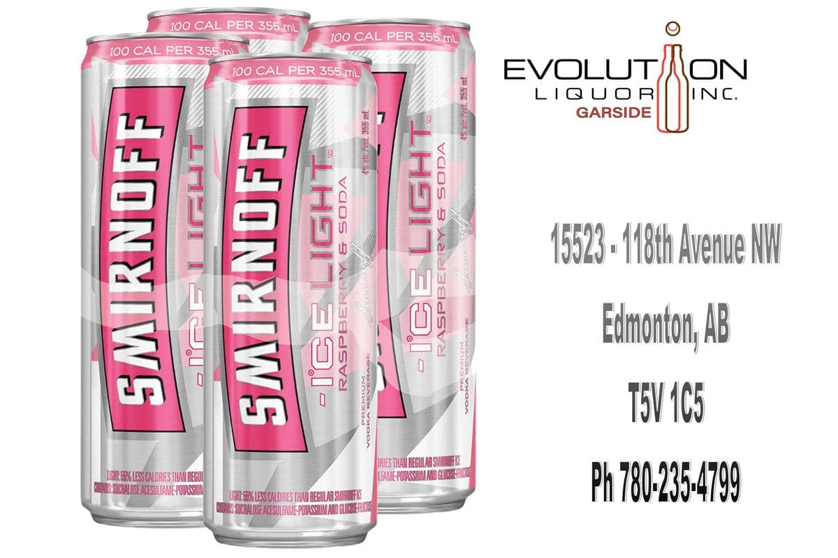 Smirnoff Ice Light Raspberry & Soda C355-04 (4 x 355ml Can)