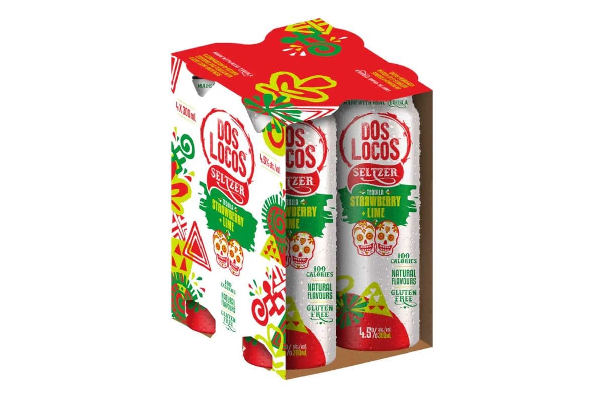 Dos Locos Strawberry Lime Tequila Seltzer (4 x 300 ml)