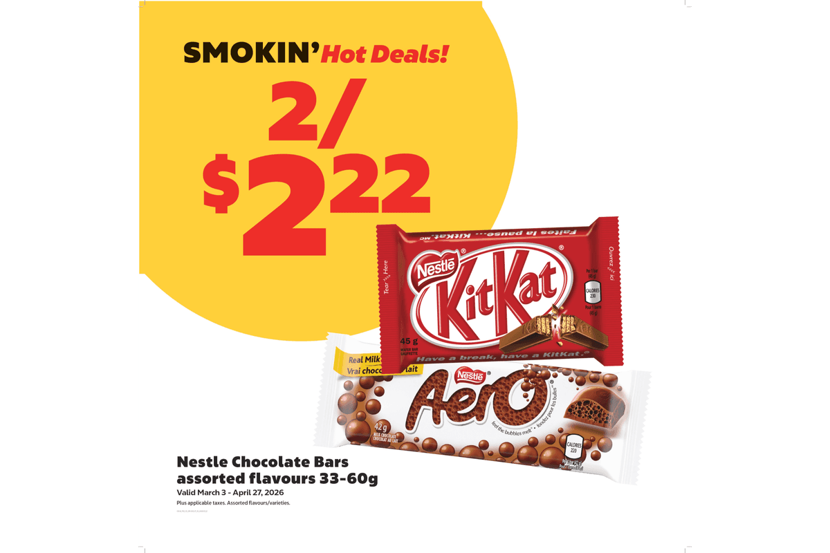 Nestle Bars (33-60 g) - 2 for $2.22