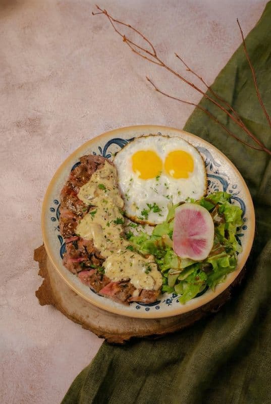 Steak Diane & Egg