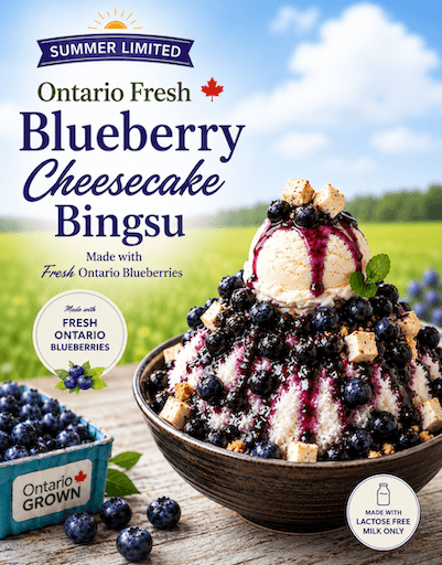 BLUEBERRY Cheesecake Bingsu/ ๋ธ๋ฃจ๋ฒ ๋ฆฌ ์น์ฆ ์ผ์ดํฌ ๋น์/ ่่ๅจๅฐ