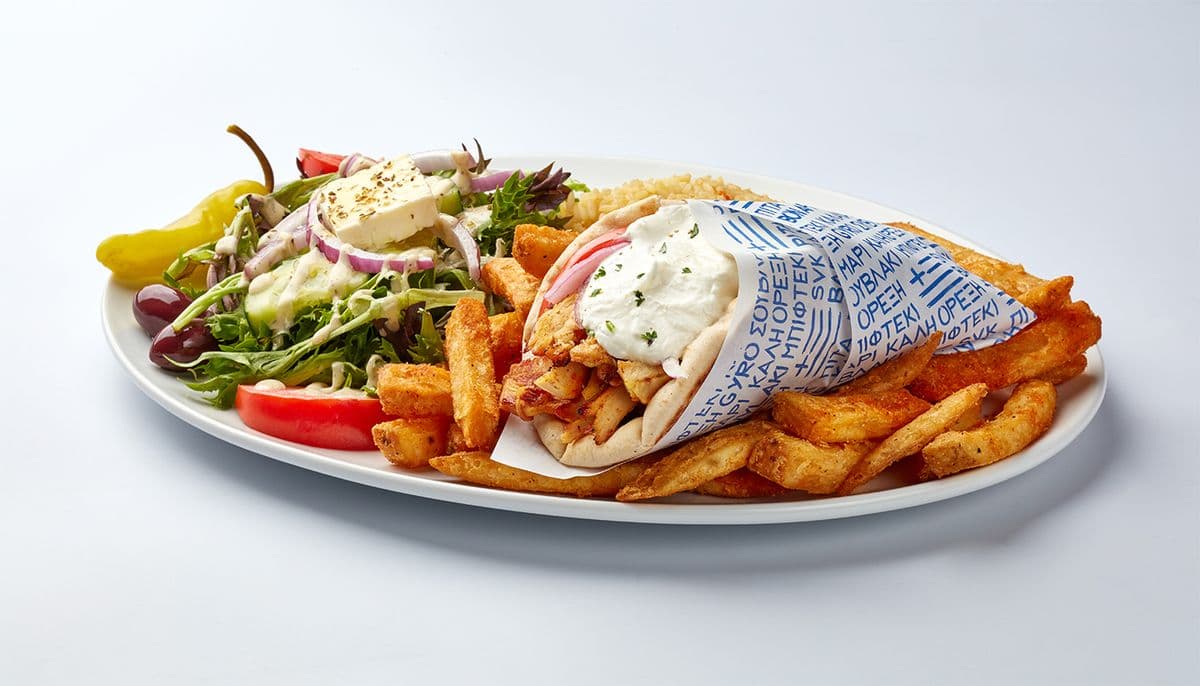 Plat de pita au gyros de poulet (1 mc) / Gyros of Chicken Pita Plate (1 pc)