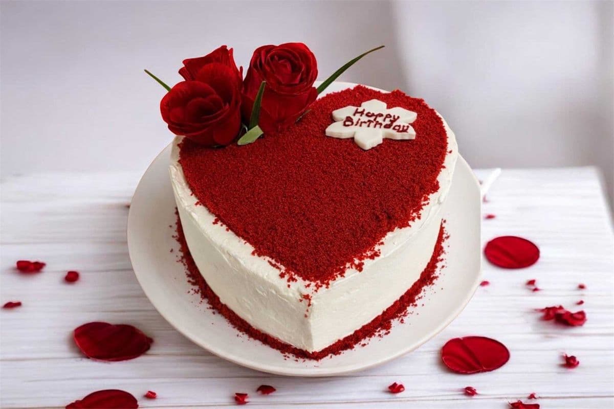 Heart Shaped Red Velvet Cake
