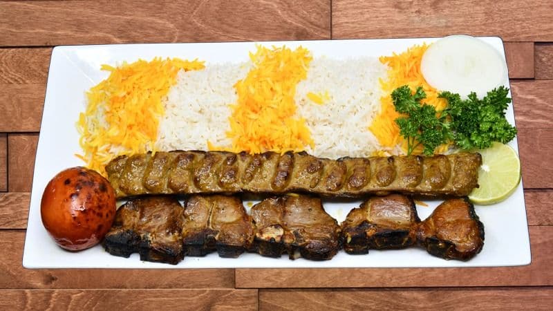 Lamb Chops Soltani Kebab Dish