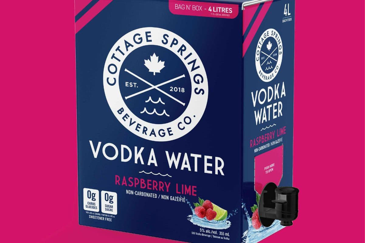 COTTAGE SPRINGS RASPBERRY LIME VODKA WATER (4L) (1 x 4L)