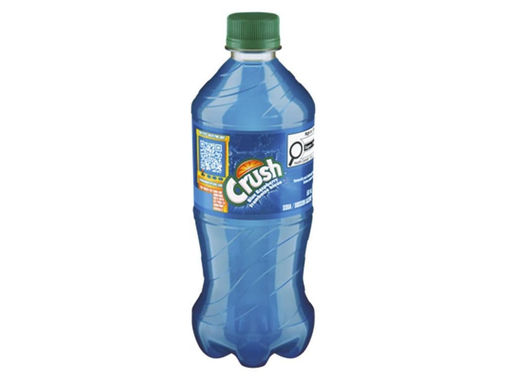 Crush Blue Raspberry Sweet and Sour Soda Pop Bottle 591ml Berry Drink