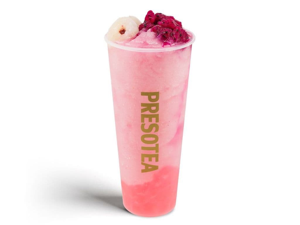 Frappé glacé litchi et fruit du dragon Sakura / Sakura Dragon Fruit Lychee Slush